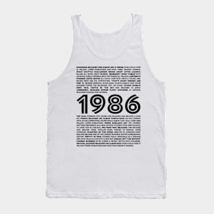 1986 Fun Facts T-Shirt - Celebrate Your Birthday Year with Retro Style Tank Top